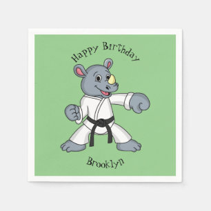 Cute cartoon rhino kung fu cartoon napkin