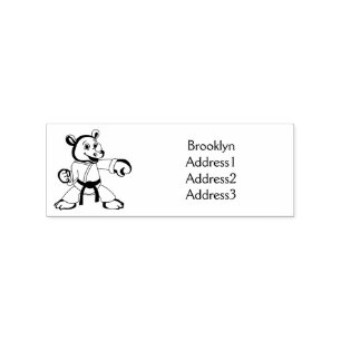 Cute cartoon rhino kung fu cartoon rubber stamp
