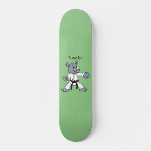 Cute cartoon rhino kung fu cartoon  skateboard