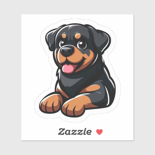 Cute Cartoon Rottweiler Puppy Resting (Sheet)