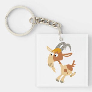 Cute Cartoon Running Goat Keychain