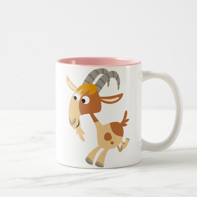 Cute Cartoon Running Goat Mug (Right)