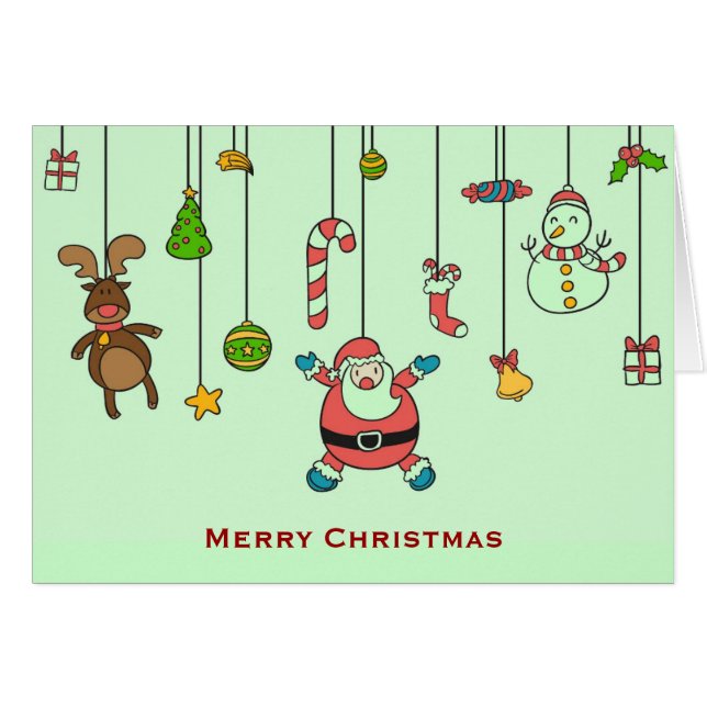 Cute cartoon Santa and friends Christmas (Front Horizontal)