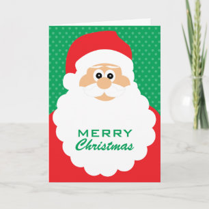 Cute Cartoon Santa Christmas Greetings Holiday Card