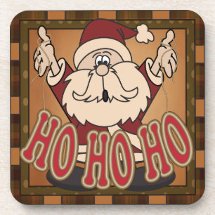 Cute Cartoon Santa Ho Ho Ho   Christmas Coaster
