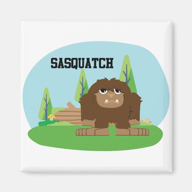 Cute Cartoon Sasquatch Magnet (Front)