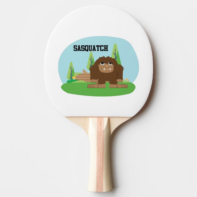 Cute Cartoon Sasquatch Ping Pong Paddle (Front)