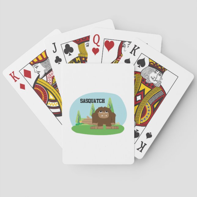 Cute Cartoon Sasquatch Playing Cards (Back)