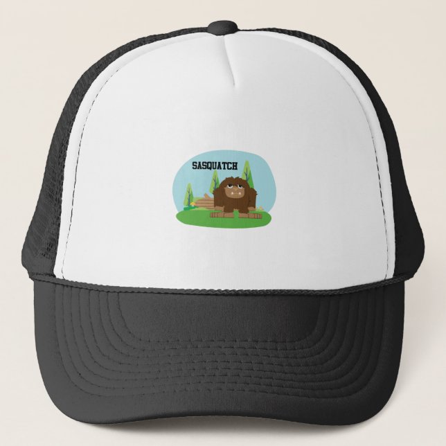 Cute Cartoon sasquatch Trucker Hat (Front)