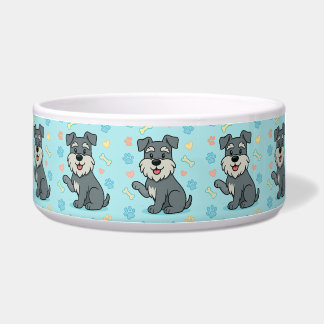 Cute Cartoon Schnauzer Personalise Bowl