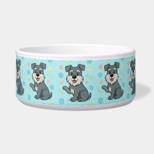Cute Cartoon Schnauzer Personalize Bowl