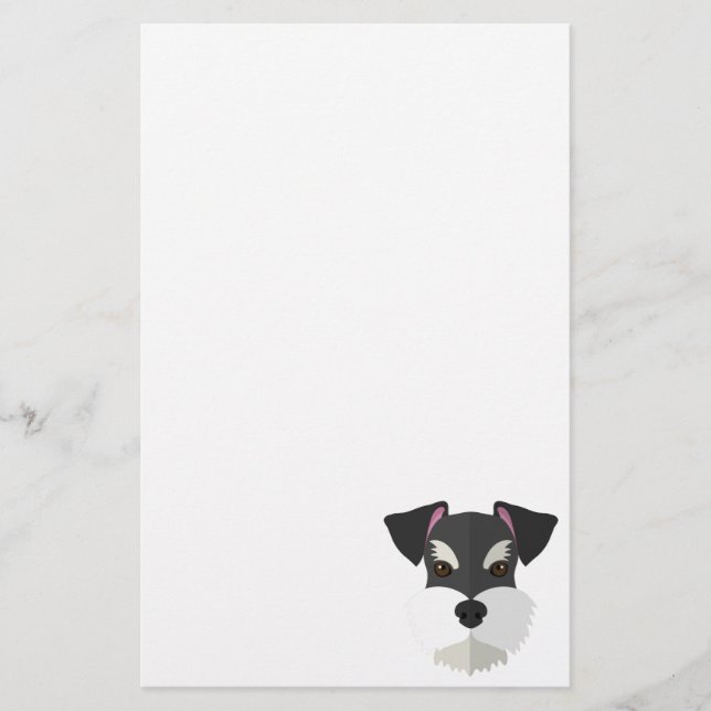 Cute Cartoon Schnauzer! Stationery (Front)