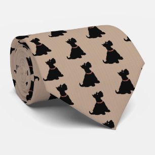 Cute Cartoon Scottish Terrier Tie