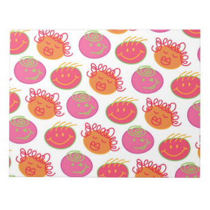 Cute Cartoon Scribbles Fun Silly Bubblegum Heads Notepad
