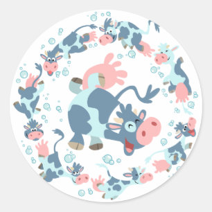 Cute Cartoon Sea Cows sticker