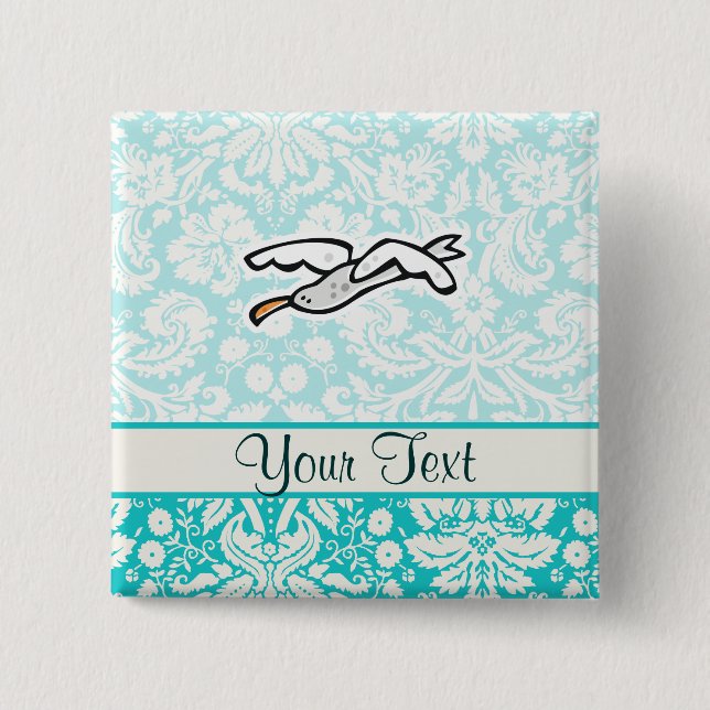 Cute Cartoon Seagull 15 Cm Square Badge (Front)