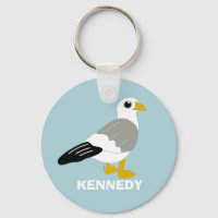 Cute Cartoon Seagull Light Blue Personalised