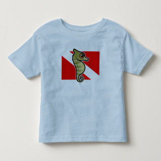 Cute Cartoon Seahorse Dive Flag Toddler T-Shirt