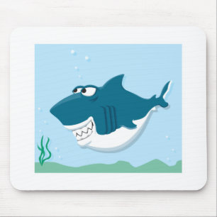 cute cartoon shark mouse pad