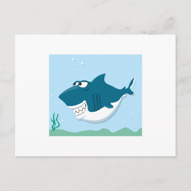 cute cartoon shark postcard (Front)