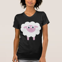 Cute cartoon sheep black & white T-shirt