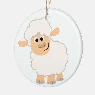Cute Cartoon Sheep Ceramic Ornament
