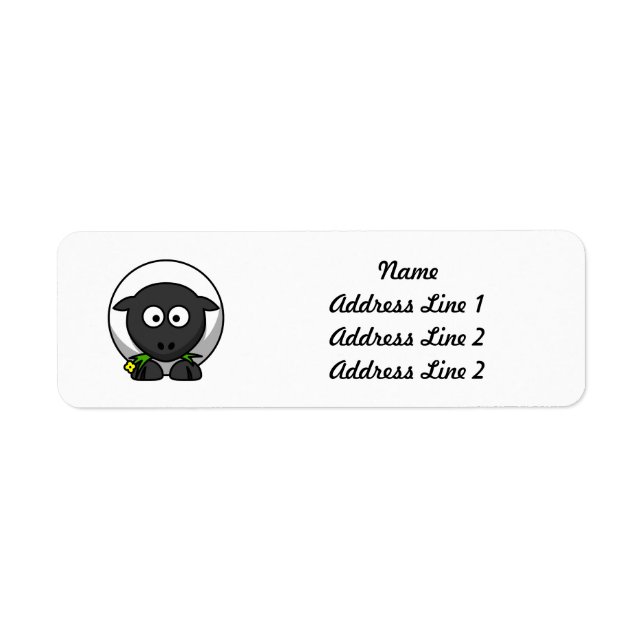 Cute Cartoon Sheep Return Address Label (Front)