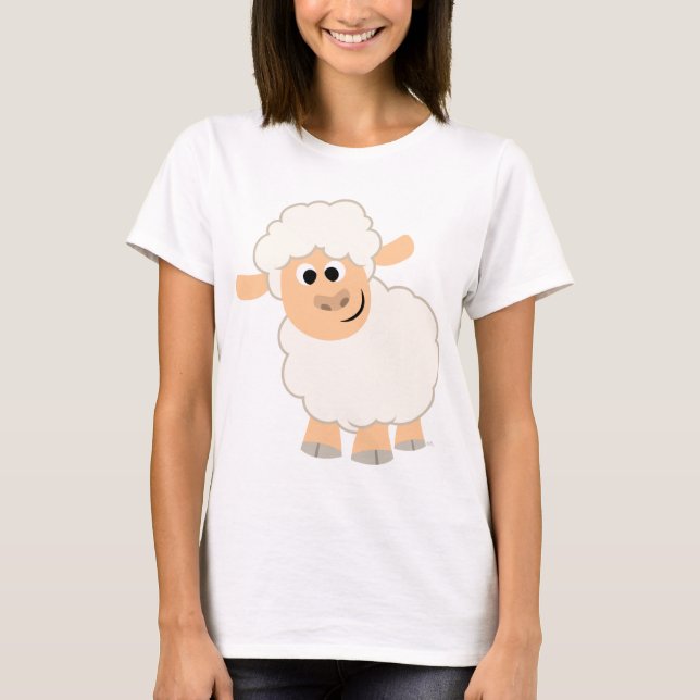 Cute Cartoon Sheep Women T-Shirt (Front)