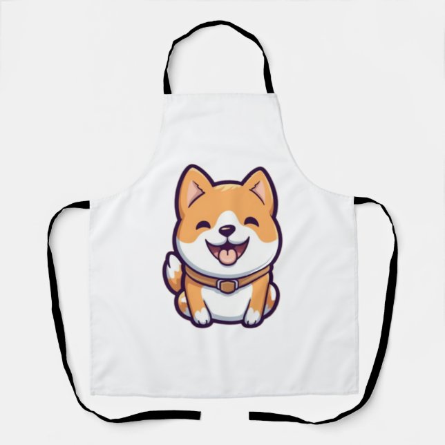 Cute Cartoon Shiba Inu  Apron (Front)