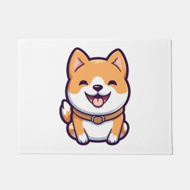 Cute Cartoon Shiba Inu  Doormat (Front)