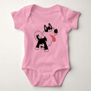 Cute Cartoon Siberian Husky Baby Clothing Bodysuit