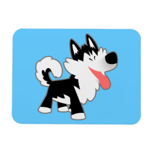 Cute Cartoon Siberian Husky Flexible Magnet