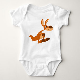 Cute Cartoon Silly Kangaroo Baby Baby Bodysuit