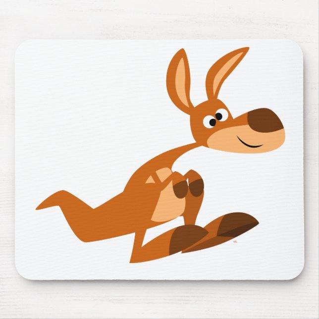 Cute Cartoon Silly Kangaroo Mousepad (Front)