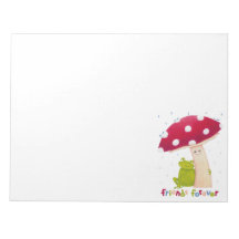 Cute cartoon sitting frog and mushroom in rain