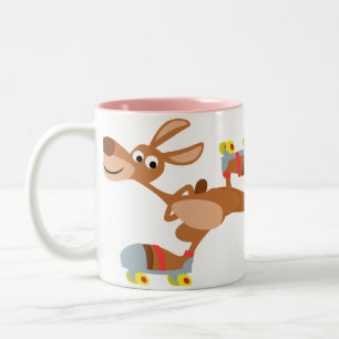 Cute Cartoon Skating Kangaroo Mug