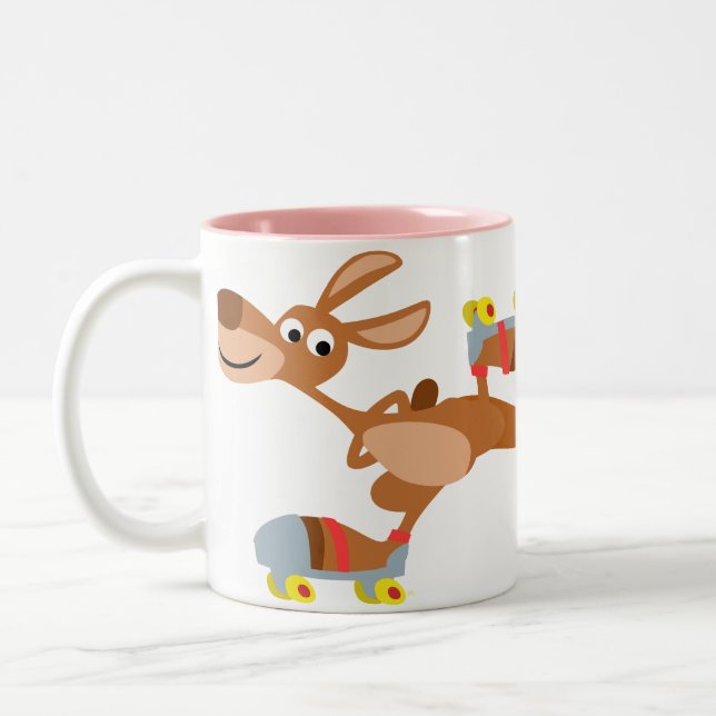 Cute Cartoon Skating Kangaroo Mug (Left)