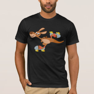 Cute Cartoon Skating Kangaroo T-Shirt