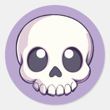 Cute Cartoon Skull Kawaii Halloween Goth Sticker