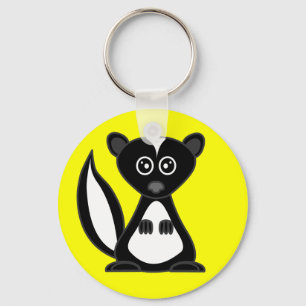 Cute Cartoon Skunk Yellow Keychain