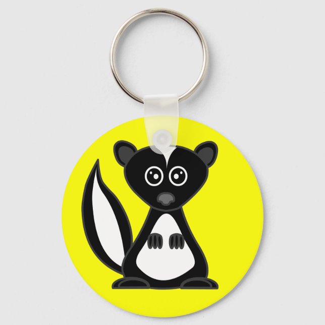 Cute Cartoon Skunk Yellow Keychain (Front)