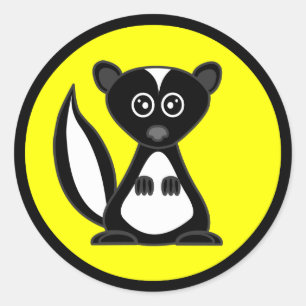 Cute Cartoon Skunk Yellow  Stickers