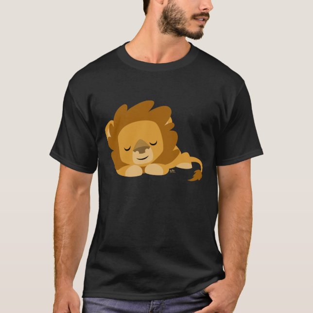 Cute Cartoon Sleeping Lion T-Shirt (Front)