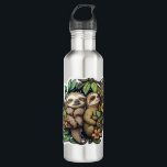 Cute cartoon sloth  710 ml water bottle<br><div class="desc">Cute cartoon sloth</div>