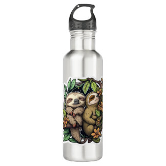 Cute cartoon sloth  710 ml water bottle
