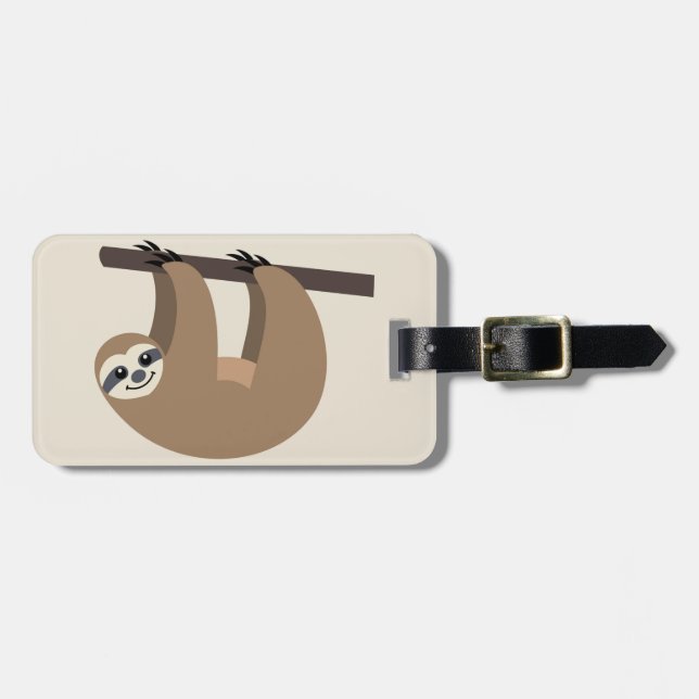 Cute cartoon Sloth Luggage Tag (Front Horizontal)