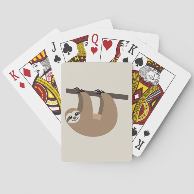 Cute Cartoon Sloth Playing Cards (Back)