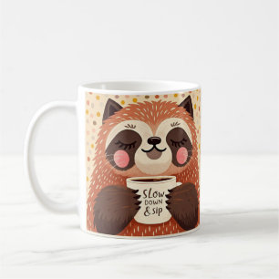 Cute Cartoon sloth with exaggerated sleepy eyes  Coffee Mug