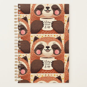 Cute Cartoon sloth with exaggerated sleepy eyes Planner