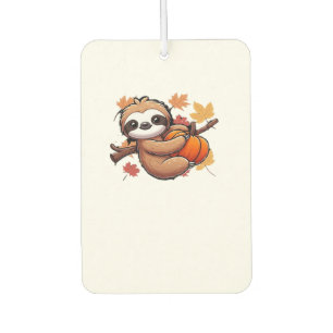 Cute Cartoon Sloth with Pumpkin - Autumn Season Ov Car Air Freshener